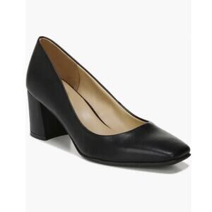 Naturalizer Warner Black Square Toe Pump Block Heel Size 6